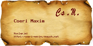 Cseri Maxim névjegykártya
